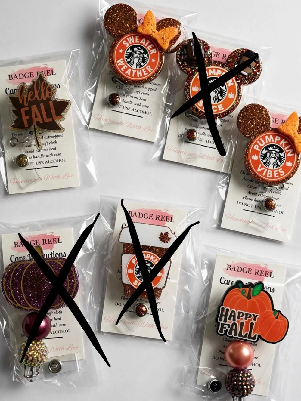 Fall Pumpkin Vibes Badge Reel - Orange Glitter